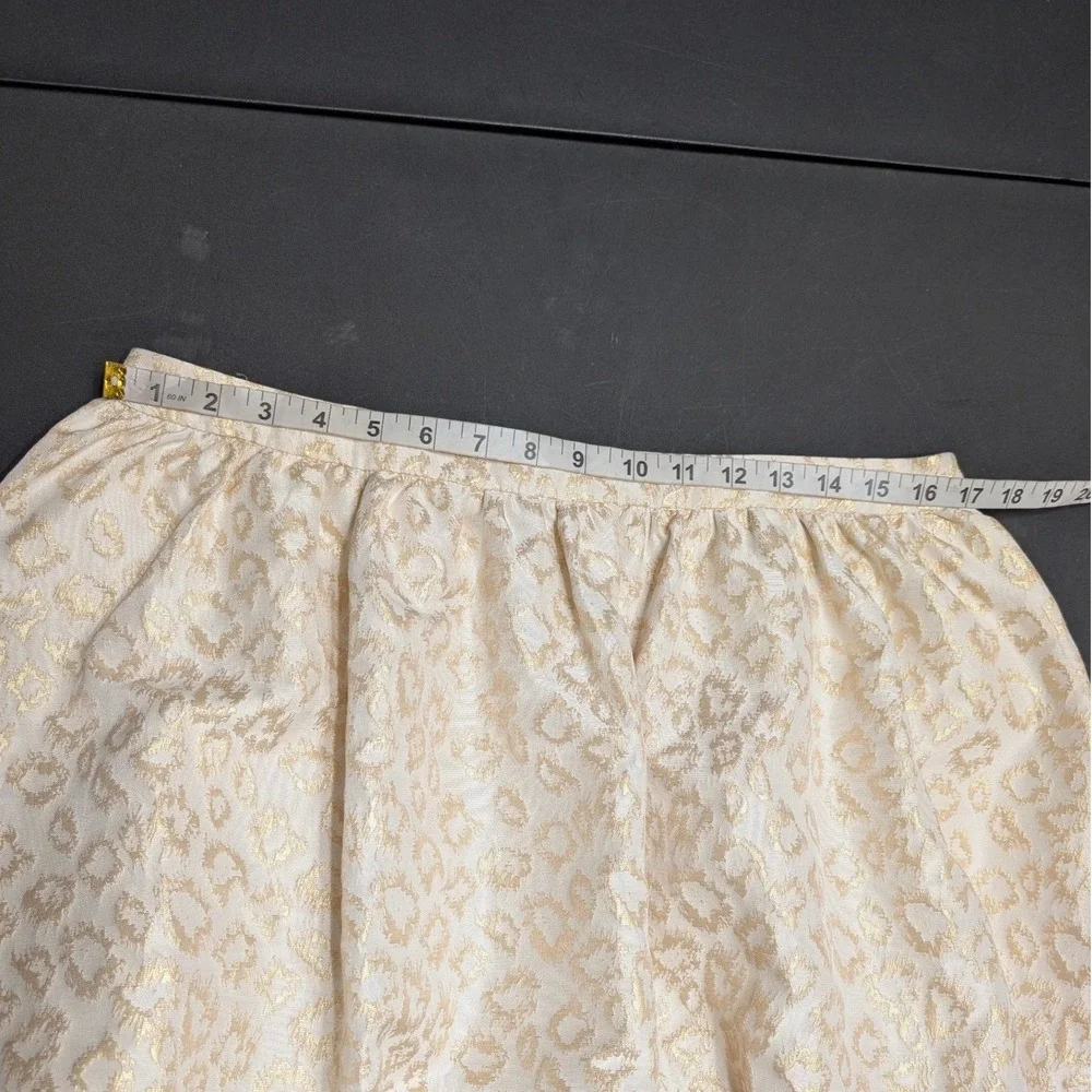 Lilly Pulitzer Leah Animal Dazzle Gold Leopard Print Jacquar Bubble Skirt NWT 14